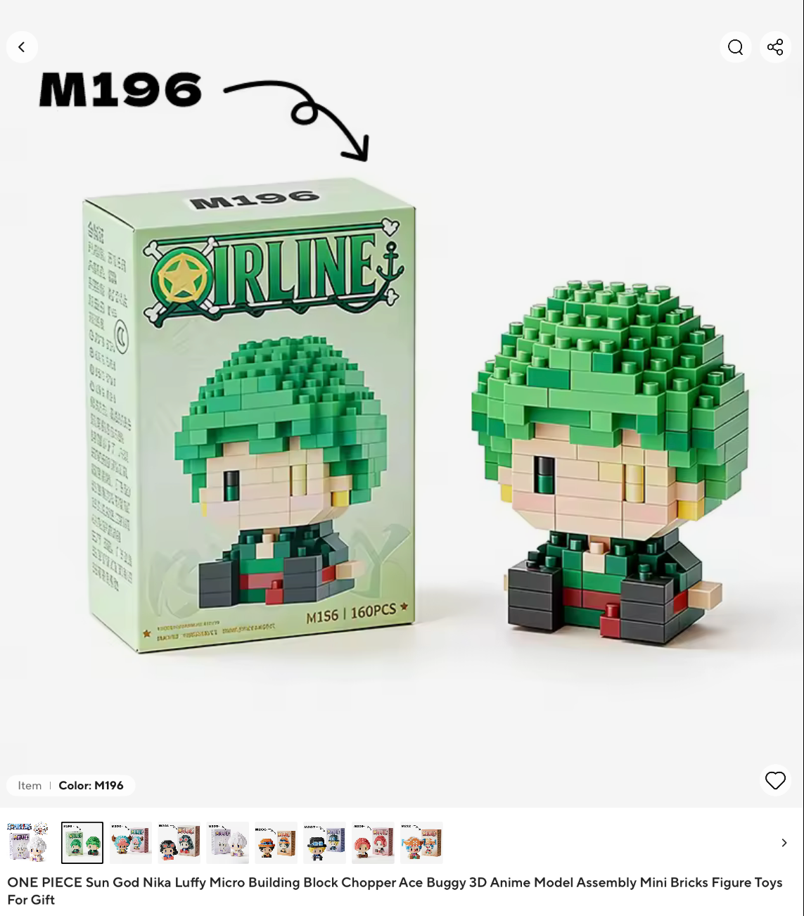 ONE PIECE Sun God Nika Luffy Micro Building Block Chopper Ace Buggy 3D Anime Model Assembly Mini Bricks Figure Toys