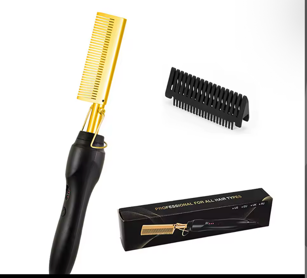 Hot Selling 2-In-1 Straight Hair Comb Portable Fast Heating Copper Straight Hair Comb Salon Professional Styling Tool