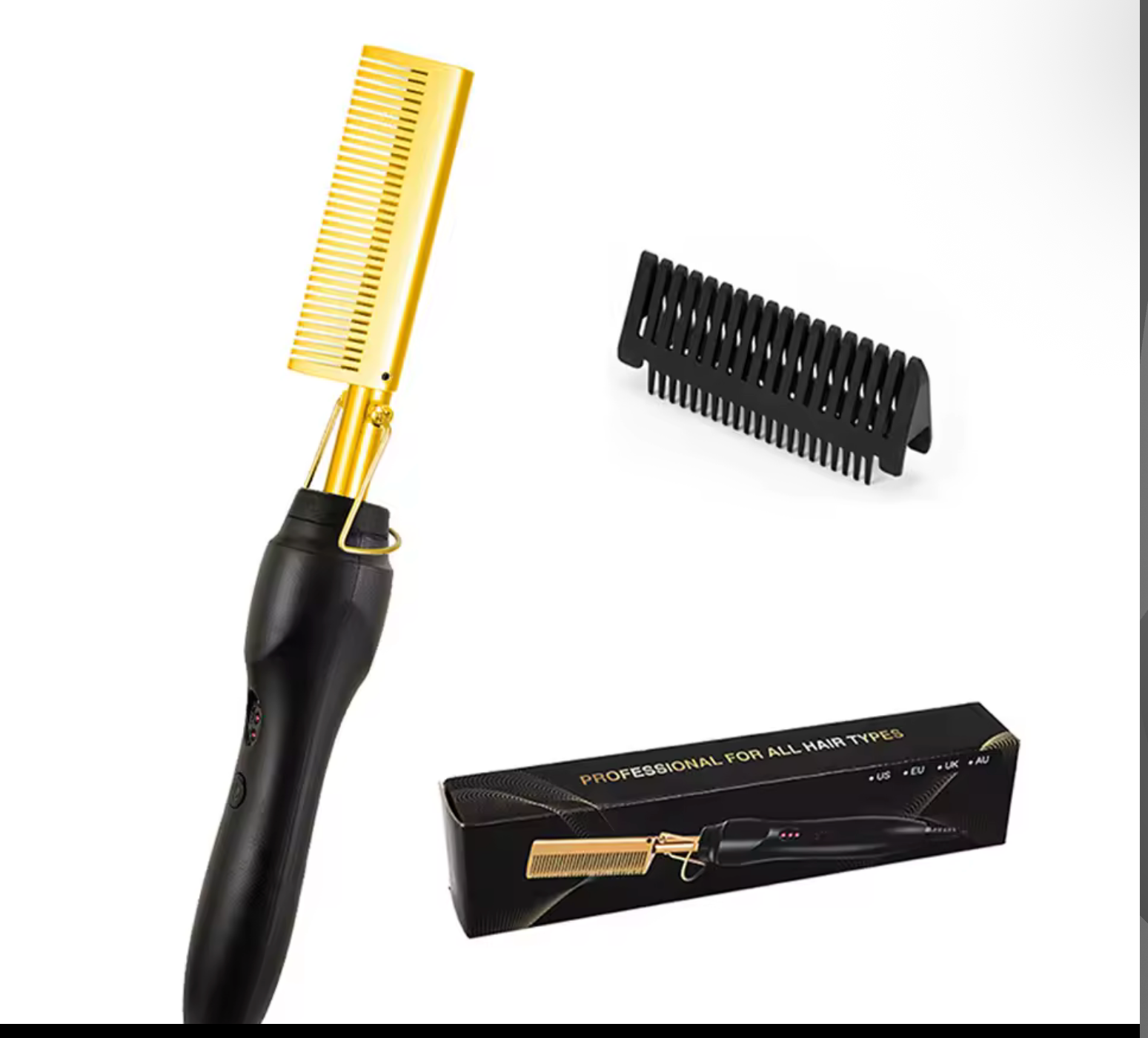 Hot Selling 2-In-1 Straight Hair Comb Portable Fast Heating Copper Straight Hair Comb Salon Professional Styling Tool