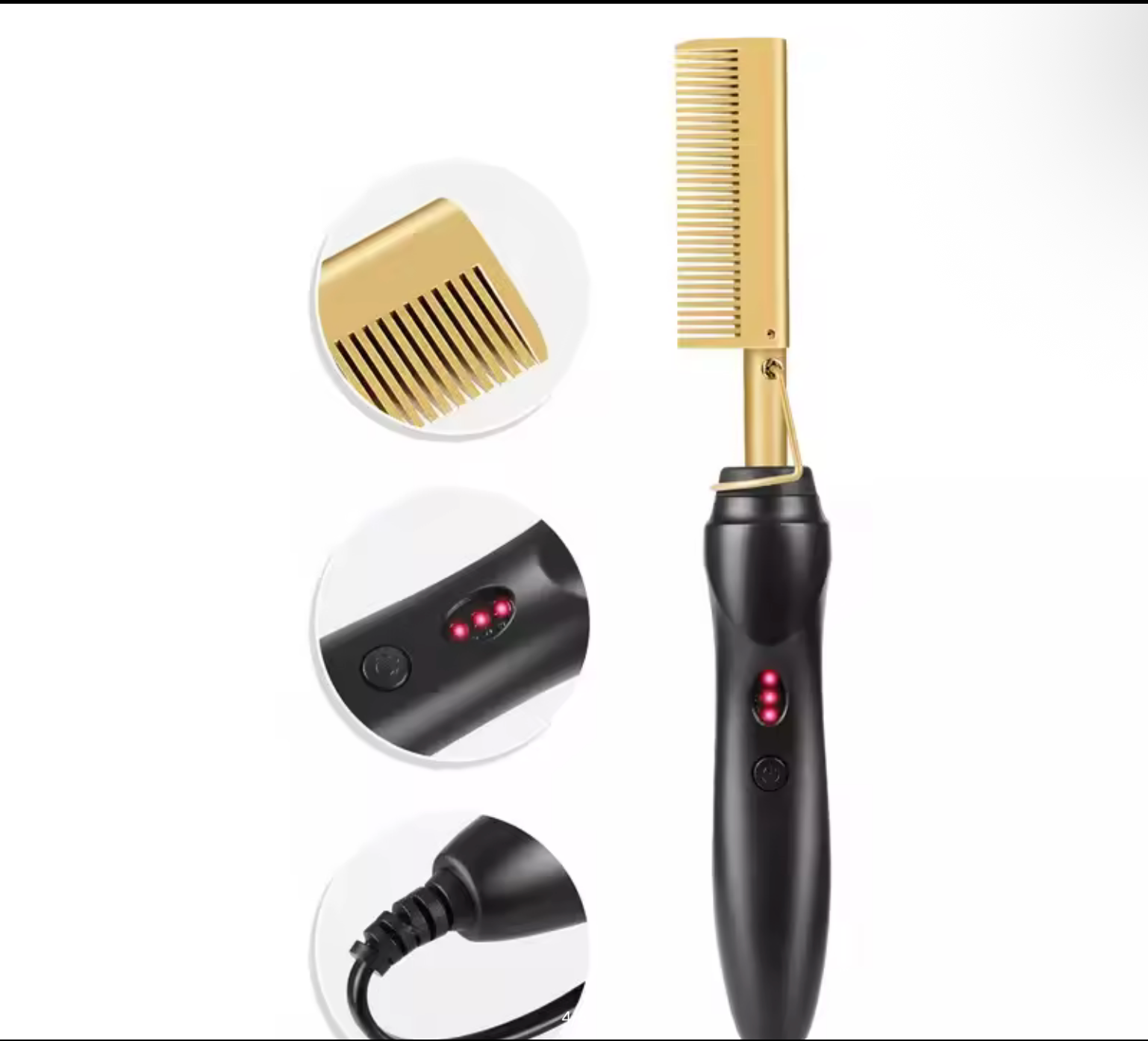 Hot Selling 2-In-1 Straight Hair Comb Portable Fast Heating Copper Straight Hair Comb Salon Professional Styling Tool