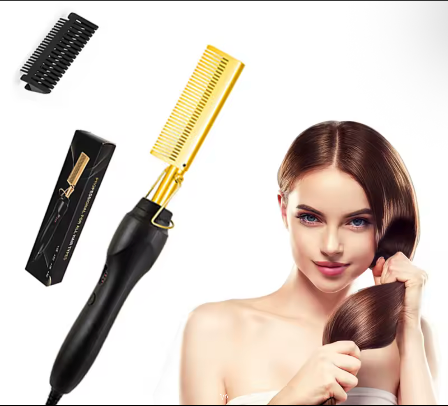 Hot Selling 2-In-1 Straight Hair Comb Portable Fast Heating Copper Straight Hair Comb Salon Professional Styling Tool