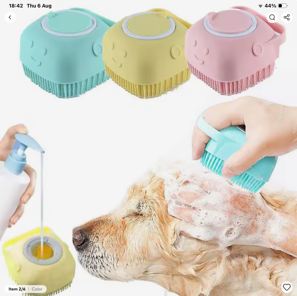 Pet Bath Massage Gloves – Soft Silicone Brush for Dogs & Cats