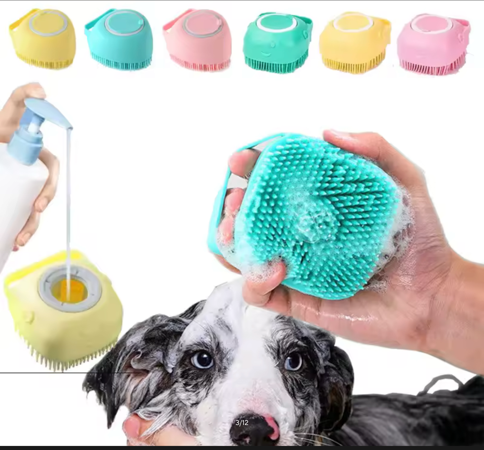 Pet Bath Massage Gloves – Soft Silicone Brush for Dogs & Cats