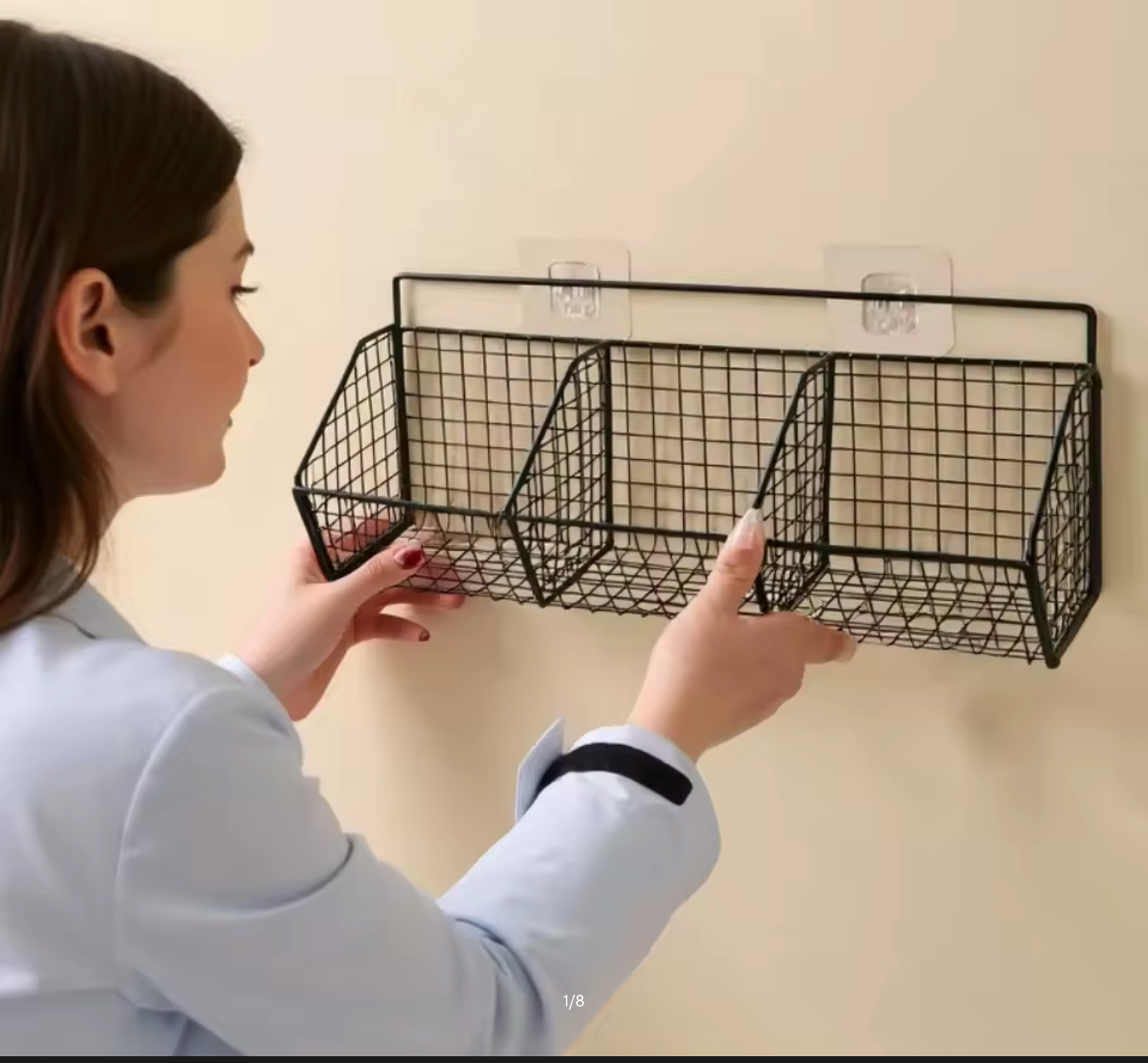 Wall Mounted Kitchen Storage Basket Suitable for Durable Metal Wire Storage of Spices, Garlic, Onions, and Vegetables