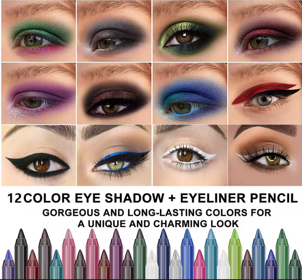 Silkworm Pearlescent Eyeshadow Pen Eyeliner Gel Pen Waterproof Eyebrow Pen High Gloss Colour Eyeliner Pen Long-Lasting Cosmetics