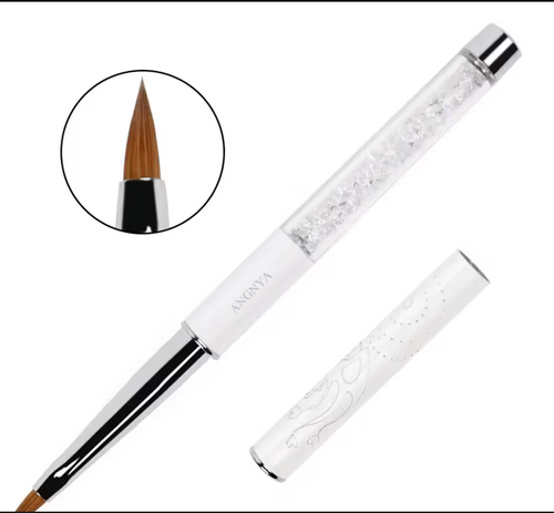 1Pc 3D Acrylic Nail Brush White Design Liquid Powder.