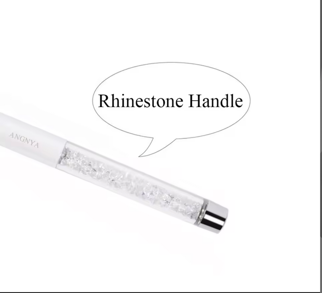 1Pc 3D Acrylic Nail Brush White Design Liquid Powder.