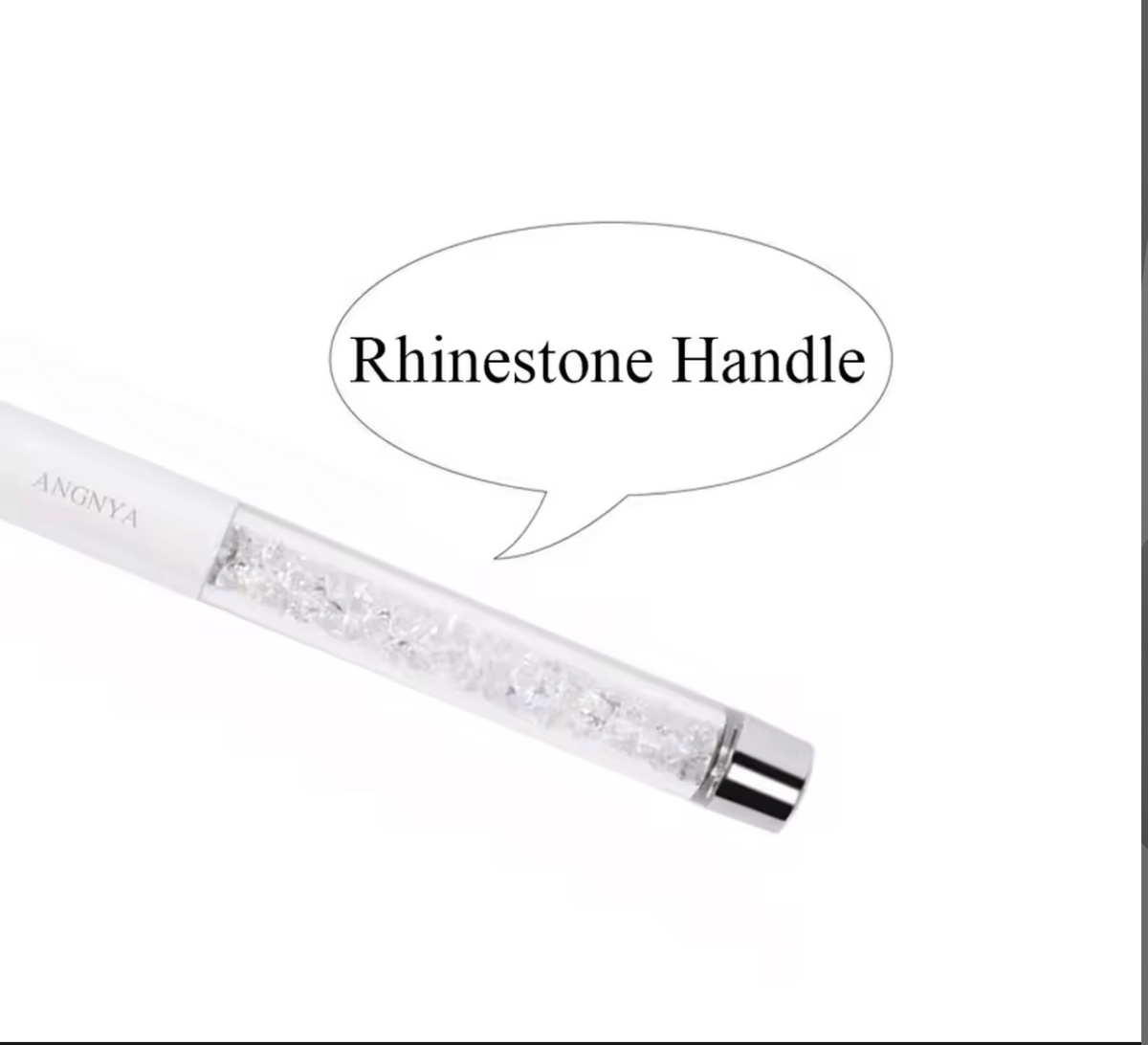 1Pc 3D Acrylic Nail Brush White Design Liquid Powder.