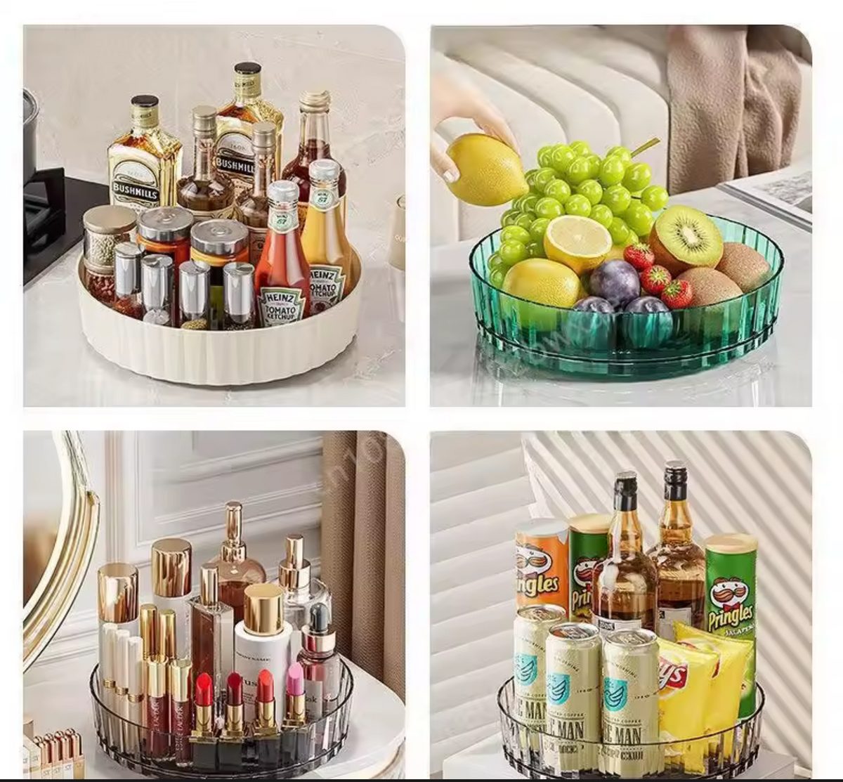 360 Rotating Tray Spice Rack Pantry Cabinet Turntable.
