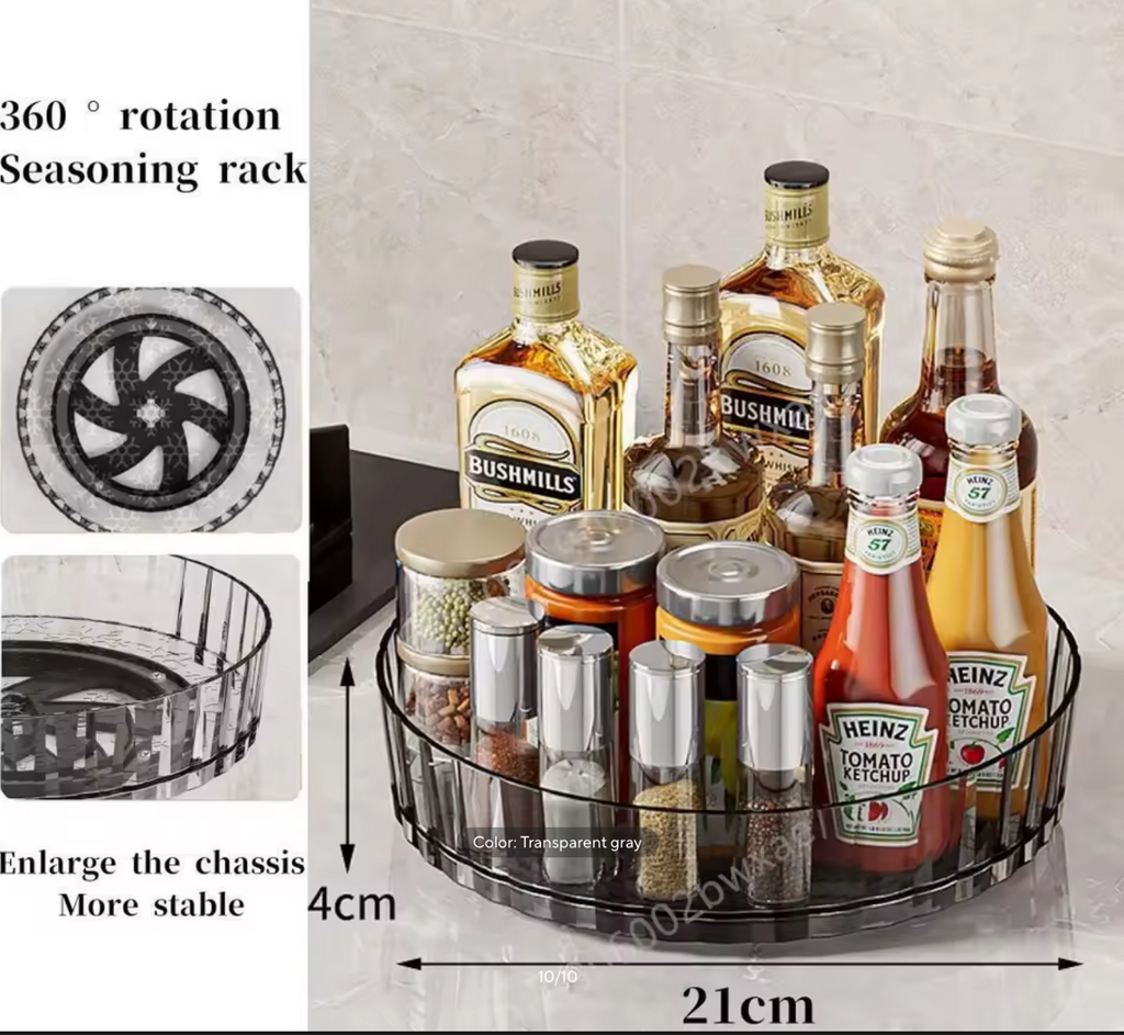 360 Rotating Tray Spice Rack Pantry Cabinet Turntable.
