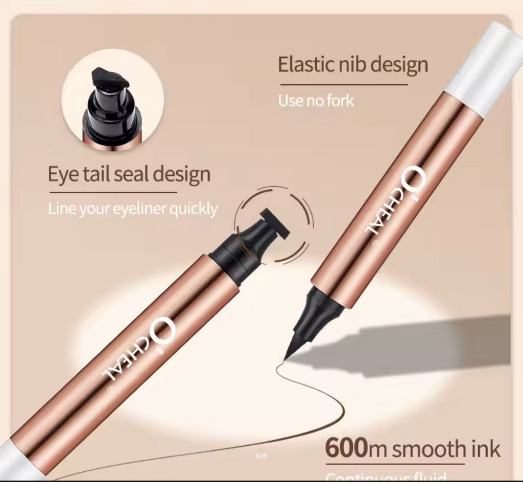 O'CHEAL Eyeliner Stamp Black Liquid Eyeliner Pen Waterproof Fast Dry Dual Head Eye Liner Pencil Make-up for Women Cosmetics Tool