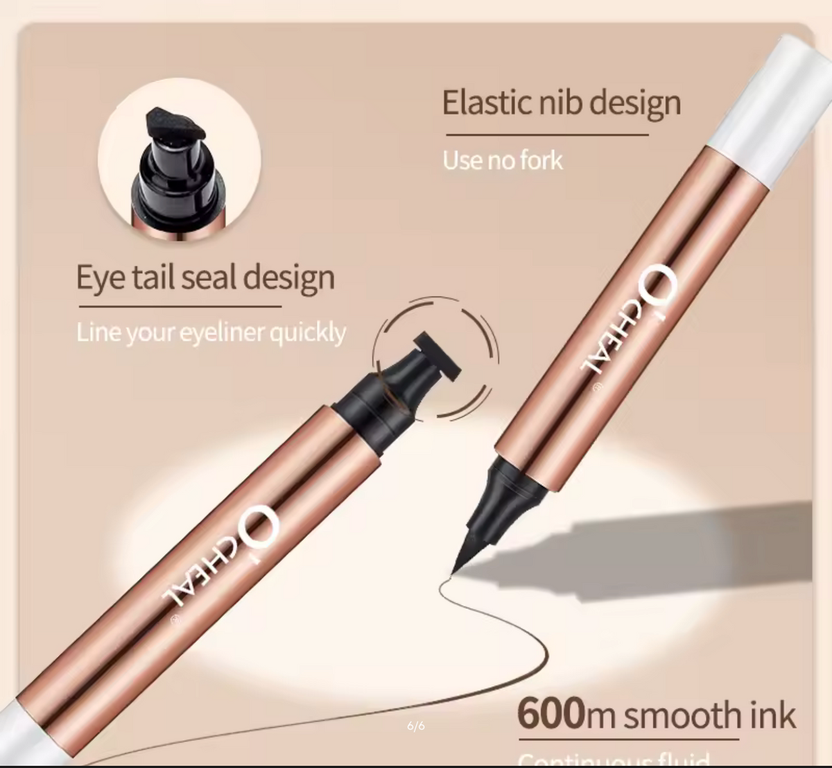 O'CHEAL Eyeliner Stamp Black Liquid Eyeliner Pen Waterproof Fast Dry Dual Head Eye Liner Pencil Make-up for Women Cosmetics Tool