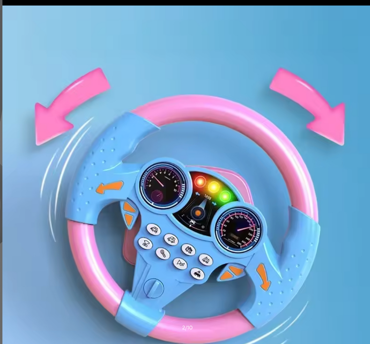 Infant Simulation Steering Wheel Toy – Light-Up Musical Stroller Copilot
