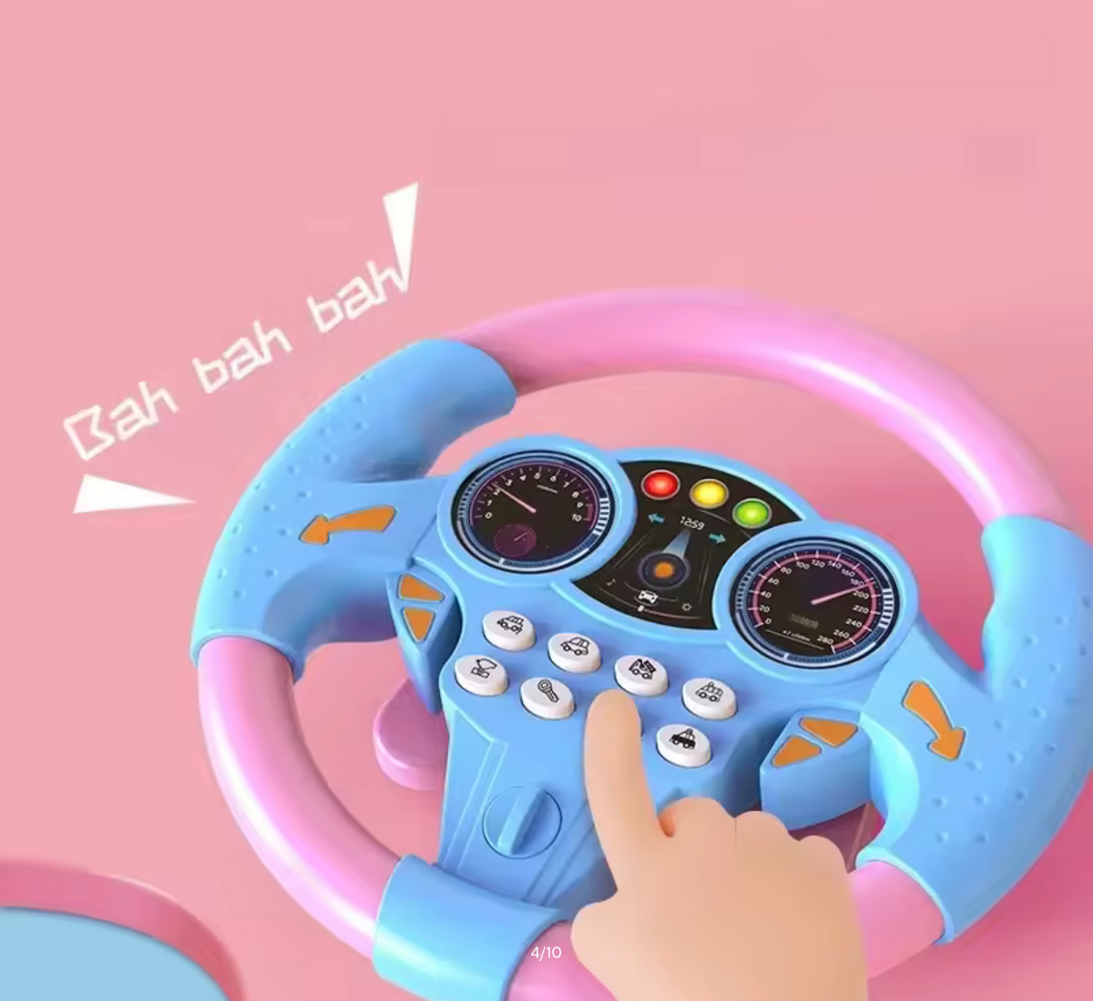 Infant Simulation Steering Wheel Toy – Light-Up Musical Stroller Copilot