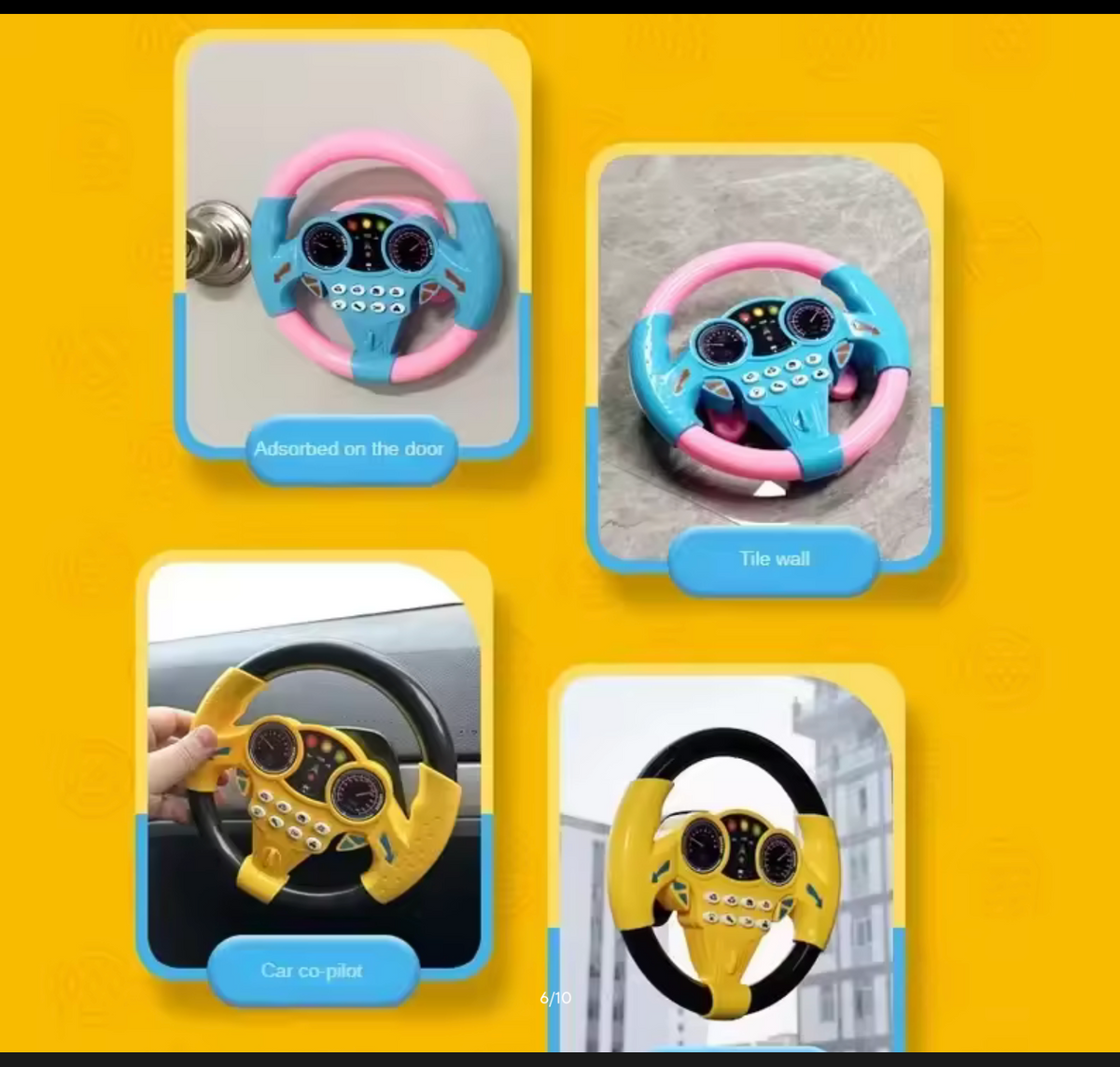 Infant Simulation Steering Wheel Toy – Light-Up Musical Stroller Copilot