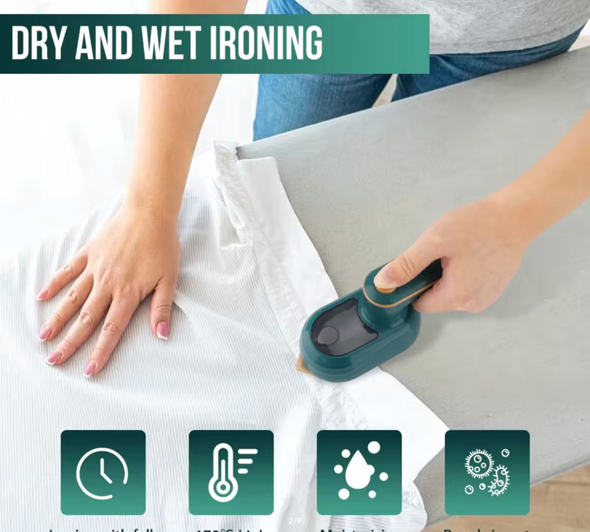Mini Handheld Steam Iron 170° Rotating High-Temperature 180°C Portable Garment Steamer Wet & Dry Ironing Machine for Home & Travel