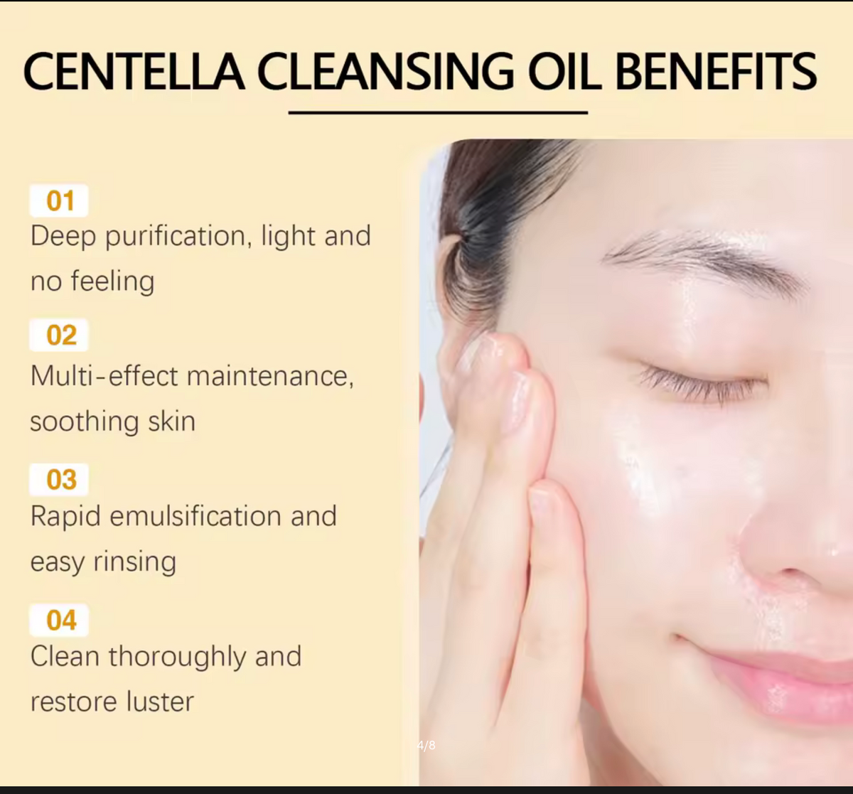 Centella Cleansing Oil Gentle Makeup Remover Oil Deep Pore Cleansing Blackhead Remover Non-Comedogenic Hydrating Oil Cleanser