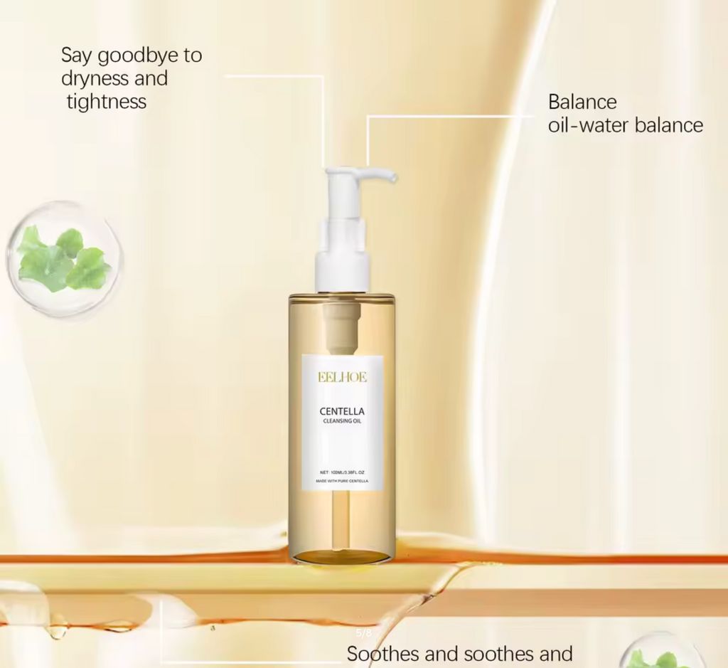 Centella Cleansing Oil Gentle Makeup Remover Oil Deep Pore Cleansing Blackhead Remover Non-Comedogenic Hydrating Oil Cleanser