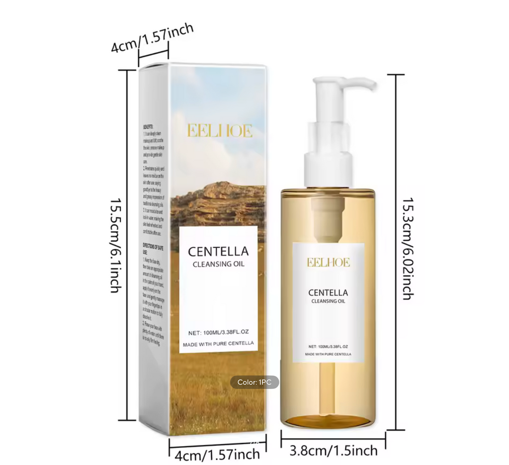 Centella Cleansing Oil Gentle Makeup Remover Oil Deep Pore Cleansing Blackhead Remover Non-Comedogenic Hydrating Oil Cleanser