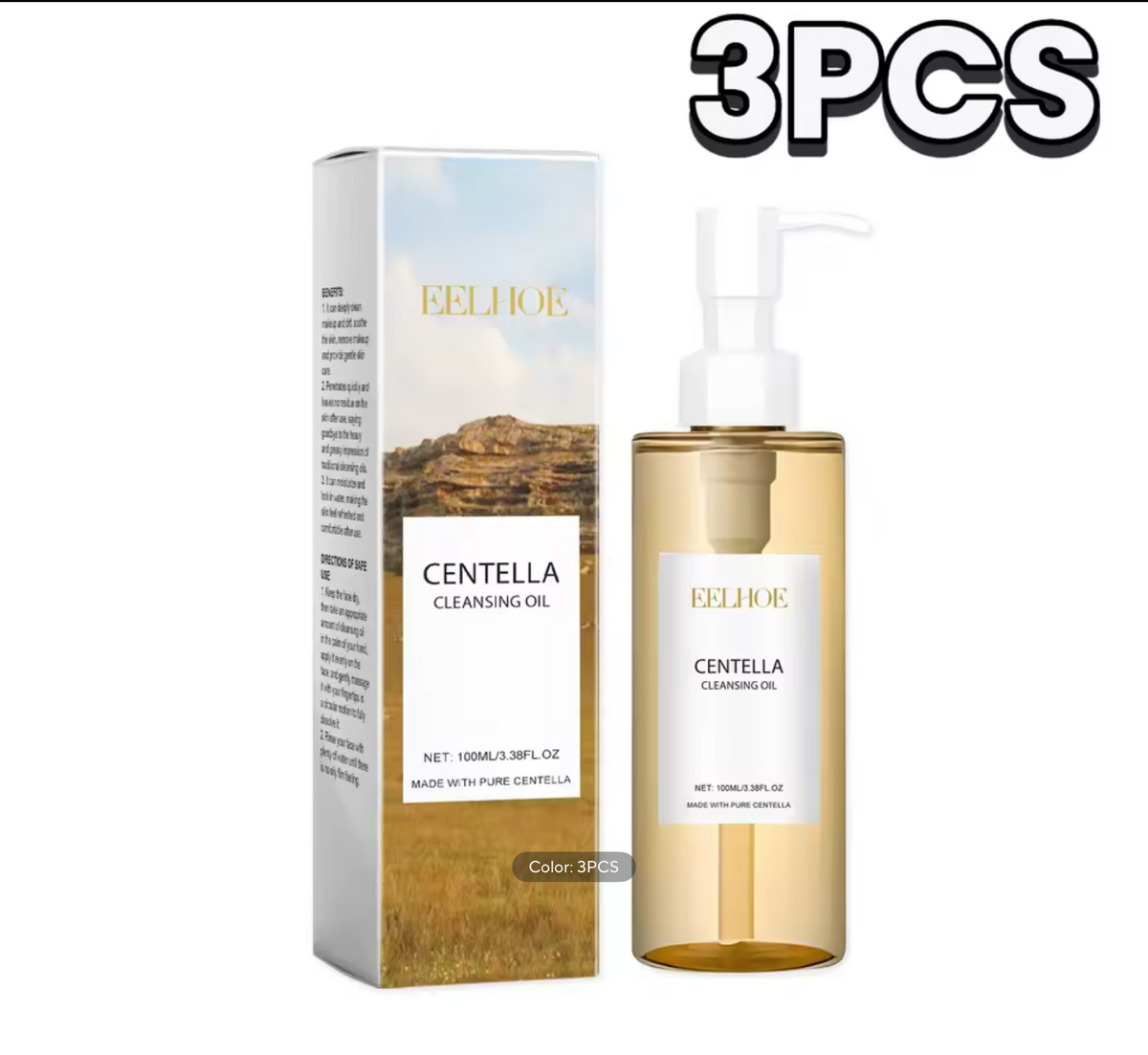 Centella Cleansing Oil Gentle Makeup Remover Oil Deep Pore Cleansing Blackhead Remover Non-Comedogenic Hydrating Oil Cleanser