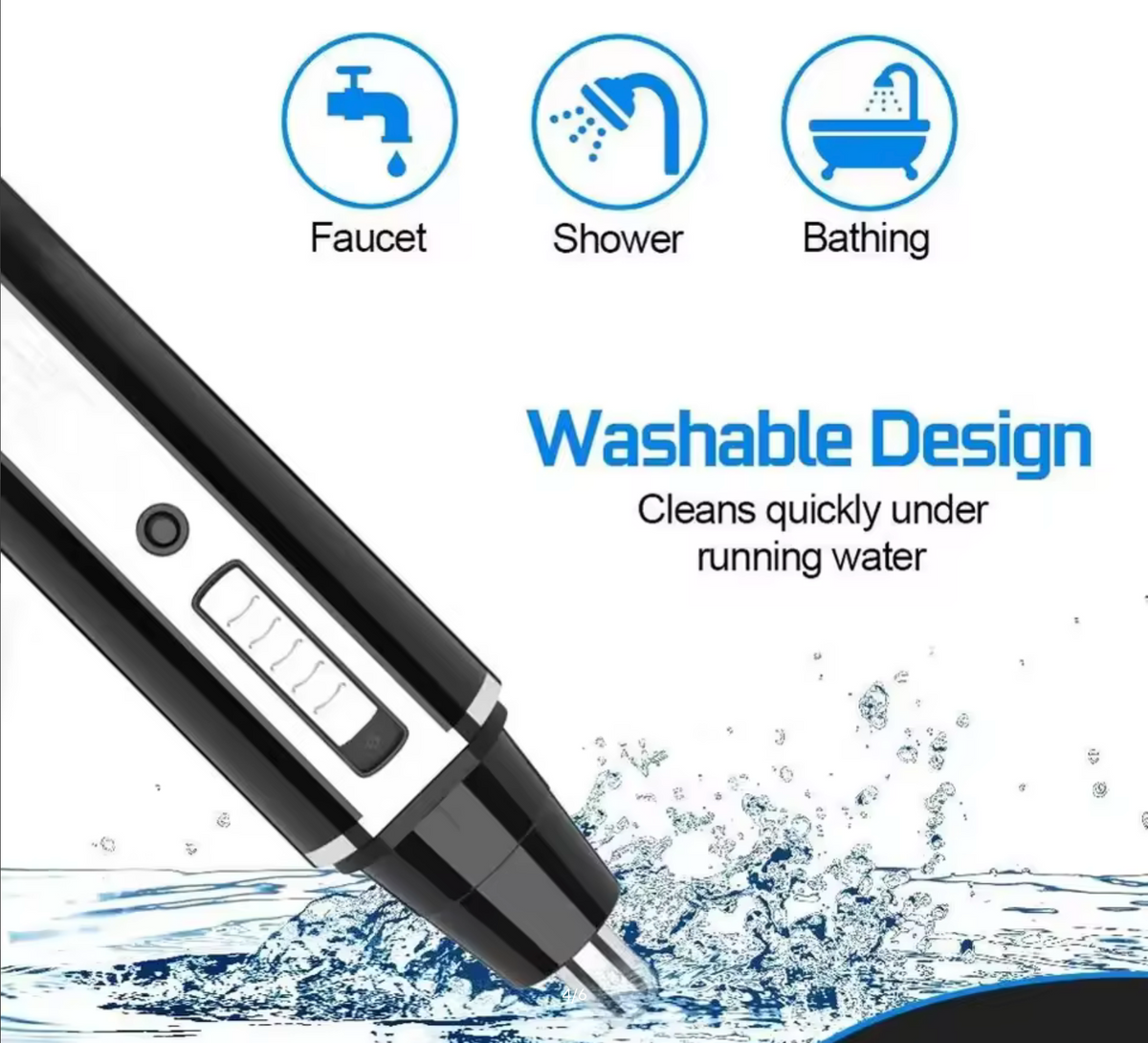 Kemei KM-6630 4 In 1 Trimmer For Men Electric Nose And Ear Trimmer Rechargeable Trimmer For Hair Beard Nose And Ear Cleaner