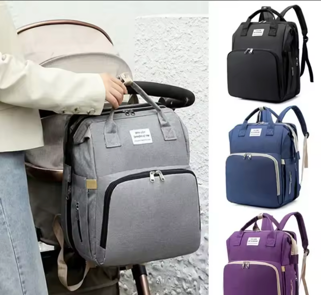 Mommy Diaper Bags Baby Bed Mother Large Capacity Nappy Milk Bottle Backpacks with Changing Mat Convenient Baby Nursing Bags