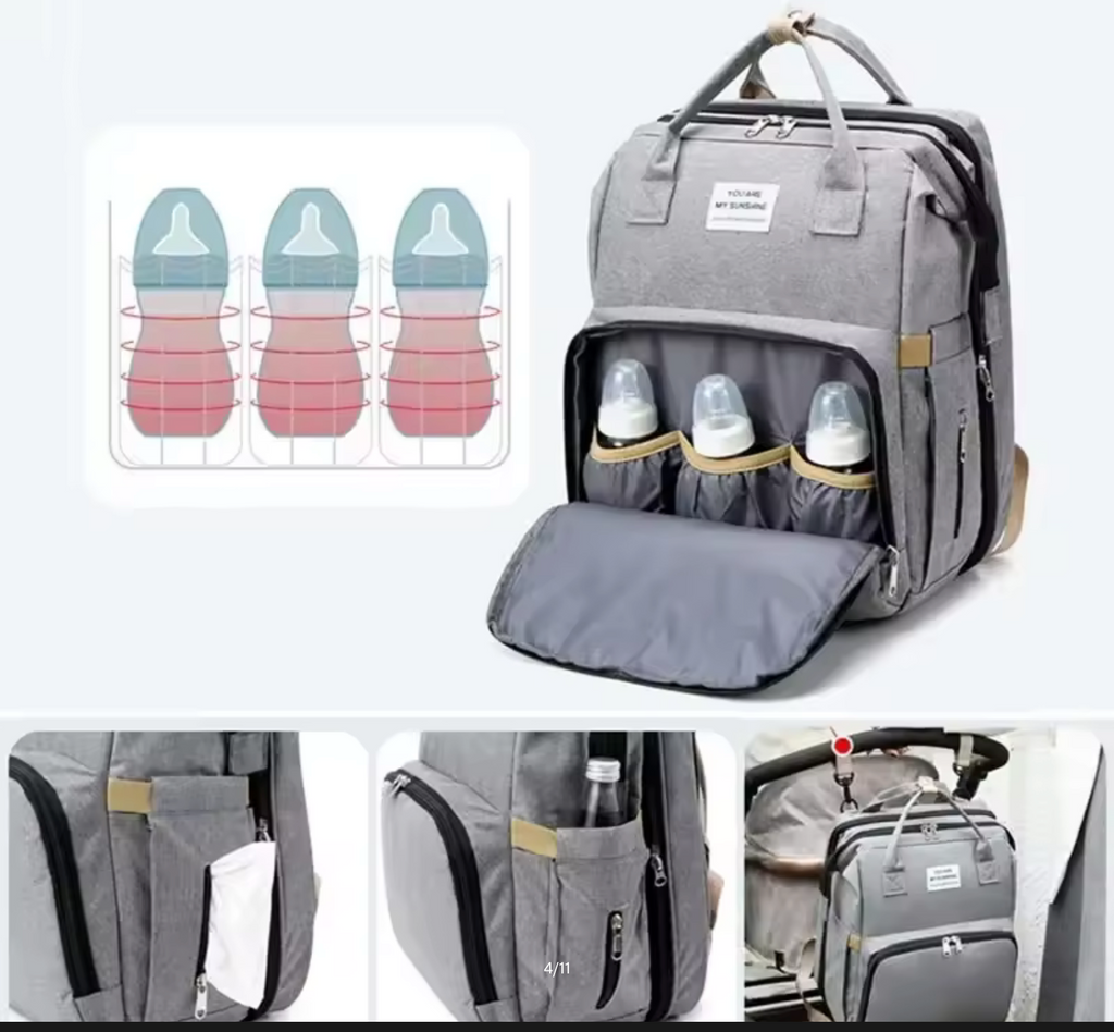 Mommy Diaper Bags Baby Bed Mother Large Capacity Nappy Milk Bottle Backpacks with Changing Mat Convenient Baby Nursing Bags