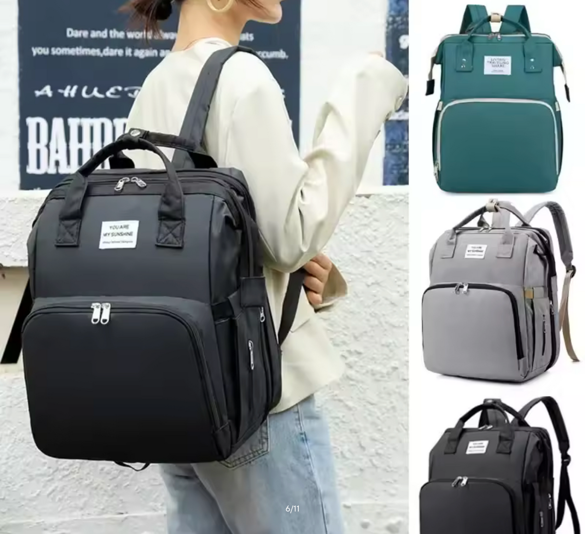 Mommy Diaper Bags Baby Bed Mother Large Capacity Nappy Milk Bottle Backpacks with Changing Mat Convenient Baby Nursing Bags