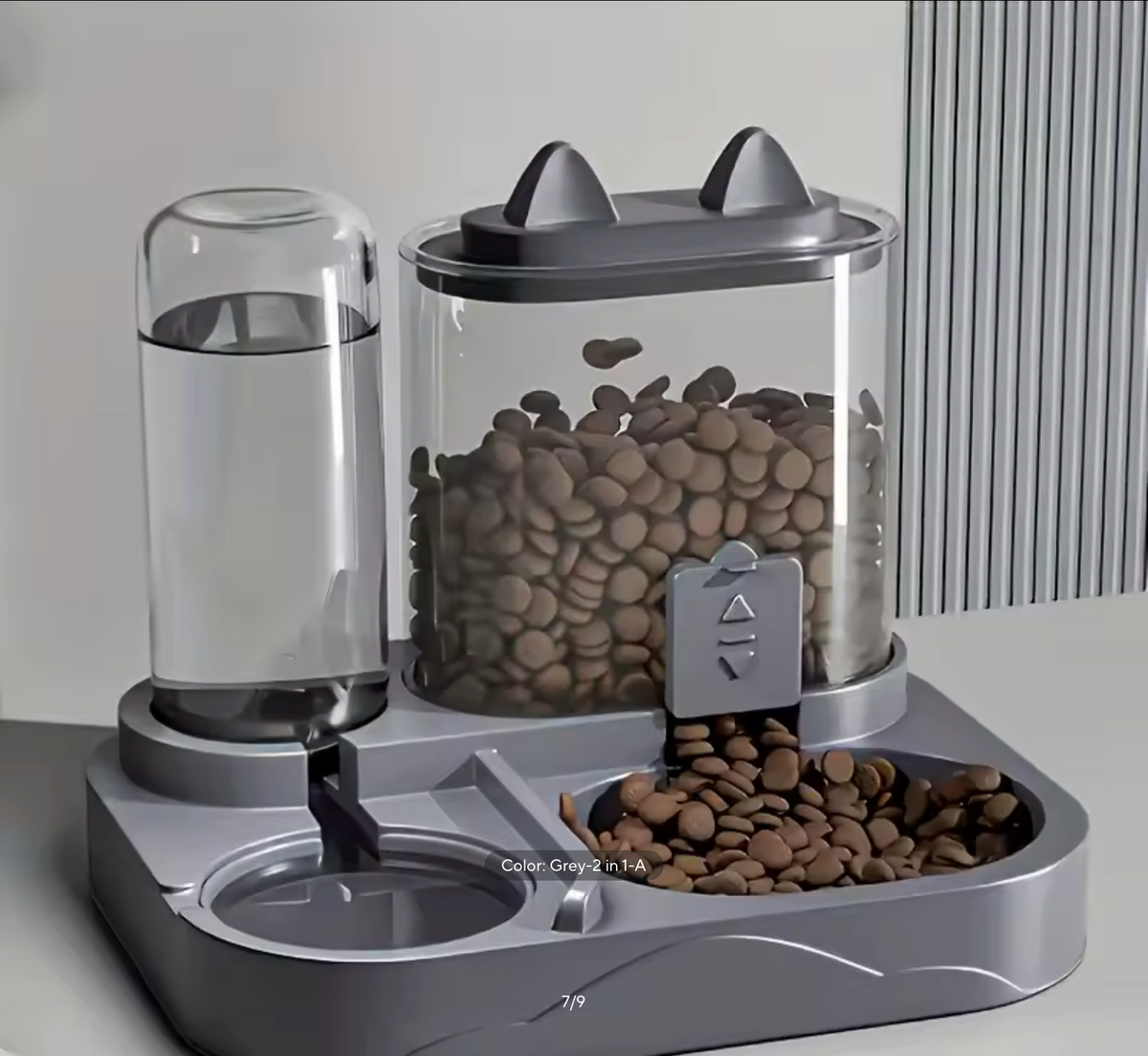 2-in-1 Cat Automatic Feeder Water Dispenser Gravity Pet Food Bowl Wet Dry Separation Storage for Cats Small Dogs Home&Travel
