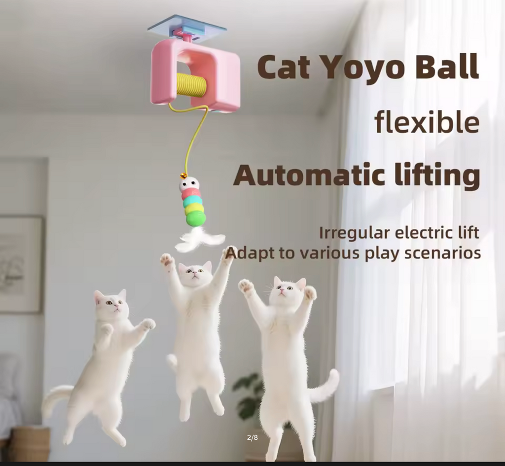 Cats Toys Pet Stress Relief Rechargeable Interactive Hanging Door Automatic Electric Flying Bird Cat Toy for Hunt Elastic Rope