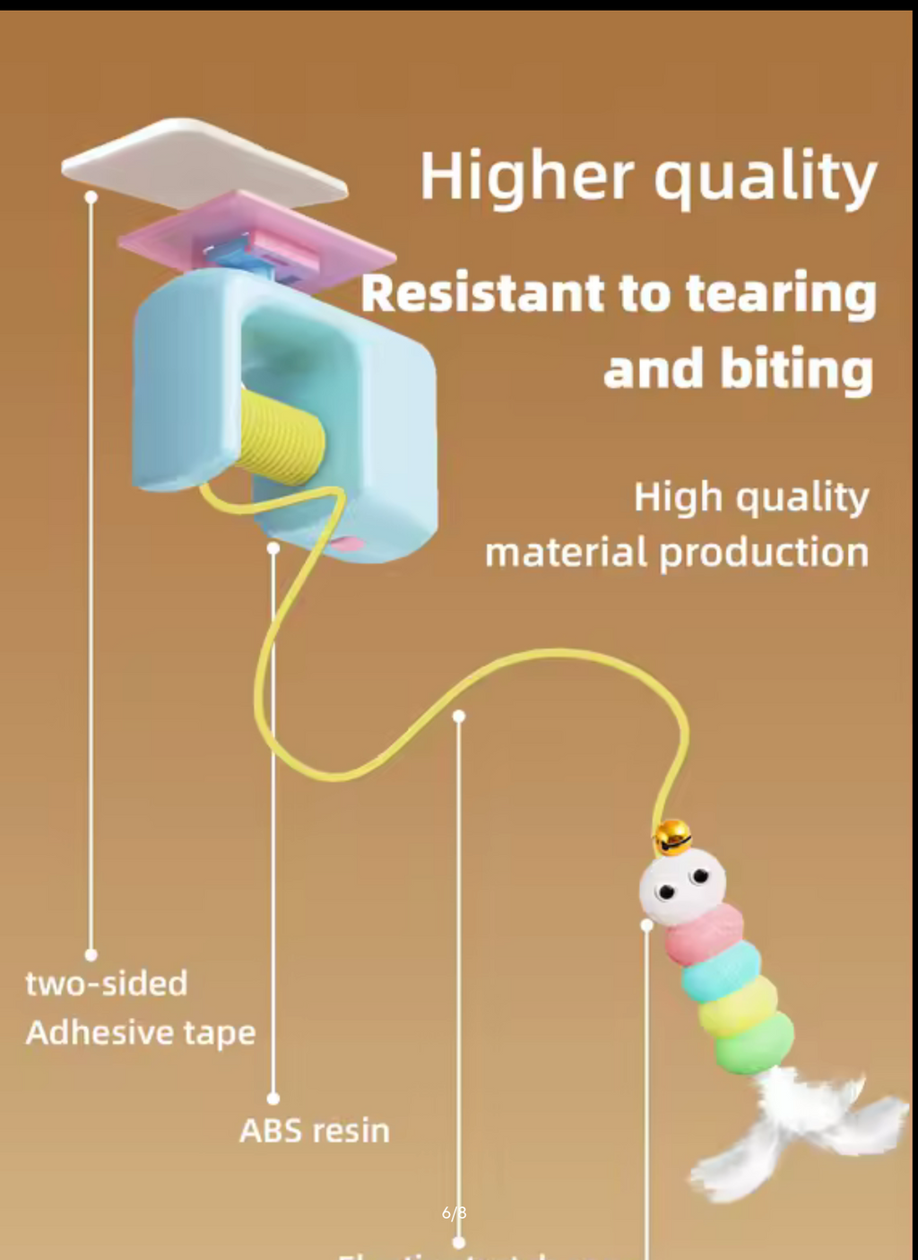 Cats Toys Pet Stress Relief Rechargeable Interactive Hanging Door Automatic Electric Flying Bird Cat Toy for Hunt Elastic Rope