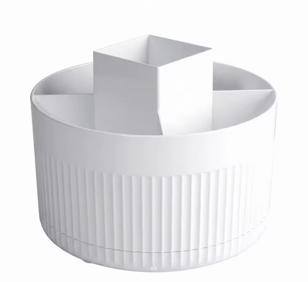 360 Rotating Plastic Desk Pen Organizer with 5 Slots, Dual-Purpose Art Supply Pencil Cup for Office, School, Home