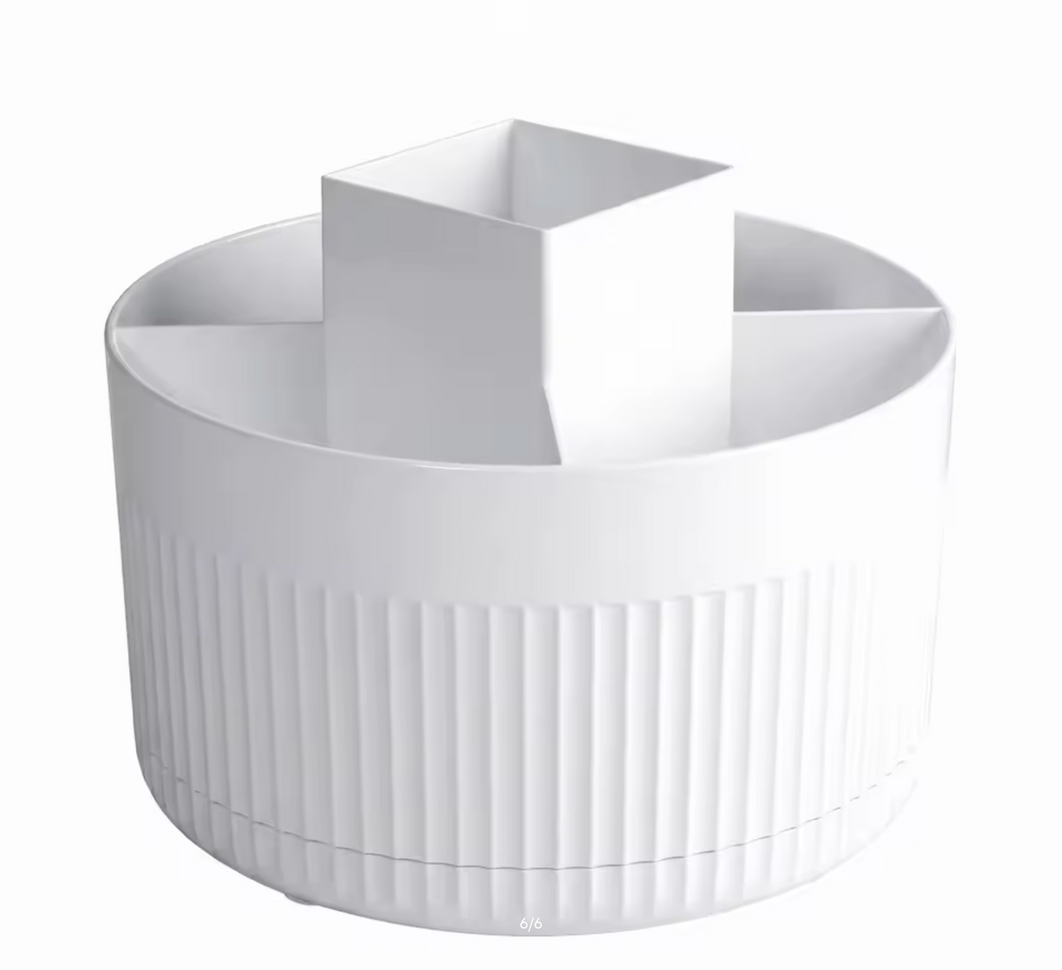 360 Rotating Plastic Desk Pen Organizer with 5 Slots, Dual-Purpose Art Supply Pencil Cup for Office, School, Home