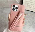 Lemontini Phone Case for iPhone 11 12 13 14 15 16 Pro Max Plus 17 Air Makeup Lip Gloss Silicone Cover with Lip Glaze