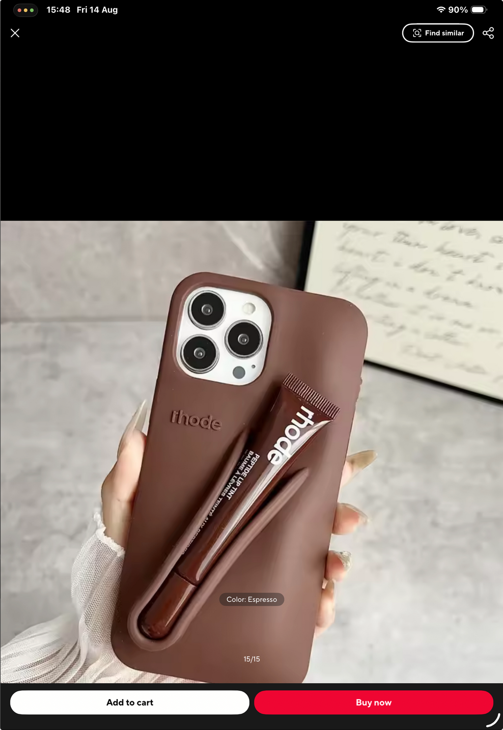 Lemontini Phone Case for iPhone 11 12 13 14 15 16 Pro Max Plus 17 Air Makeup Lip Gloss Silicone Cover with Lip Glaze