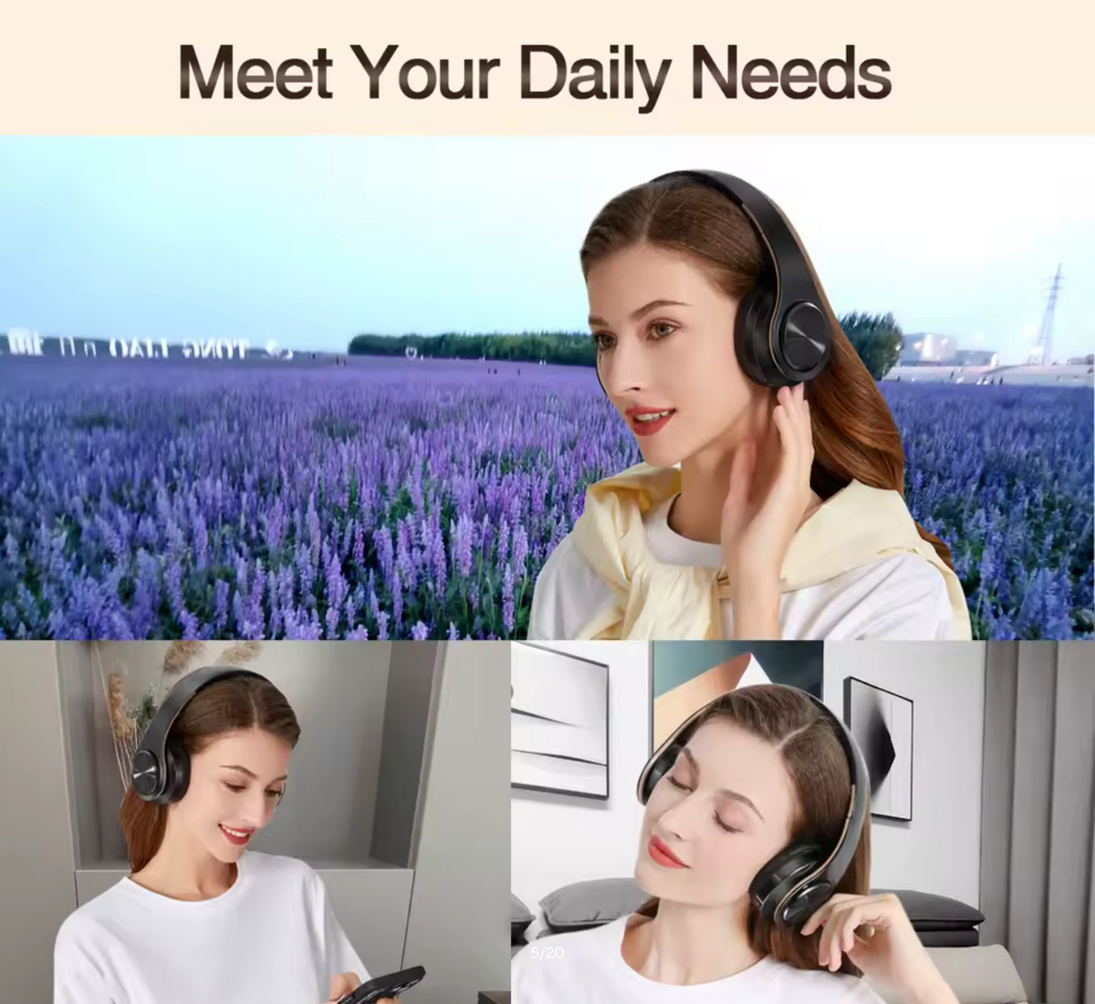Men Gift Gold Wireless Headphones Bluetooth Earphone Stereo Headset Game with Build-in MIC with Universal for Android and iOS
