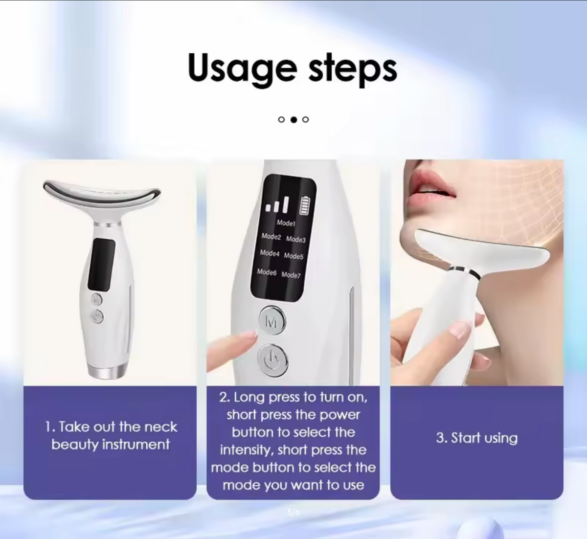Home Use LED Face Neck Massager 7 Colors Light Therapy 7 Modes 3 Levels Vibration Face Lifting Anti Wrinkle Beauty Instrument