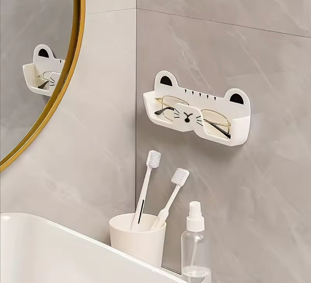 Wall-Mounted Glasses Storage Holder Bedside Bathroom Sunglasses Display Props Creative Cat Shape Glasses Frame Jewelry Box