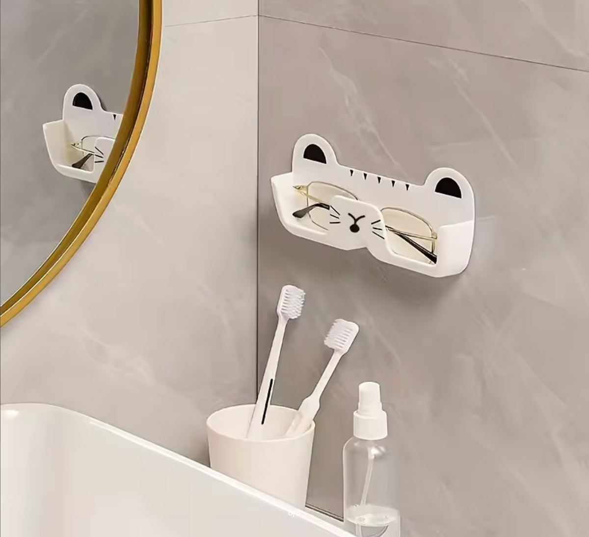 Wall-Mounted Glasses Storage Holder Bedside Bathroom Sunglasses Display Props Creative Cat Shape Glasses Frame Jewelry Box