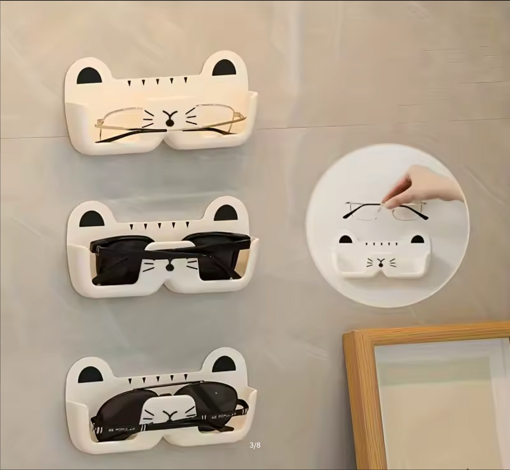 Wall-Mounted Glasses Storage Holder Bedside Bathroom Sunglasses Display Props Creative Cat Shape Glasses Frame Jewelry Box