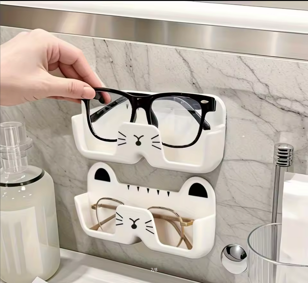 Wall-Mounted Glasses Storage Holder Bedside Bathroom Sunglasses Display Props Creative Cat Shape Glasses Frame Jewelry Box