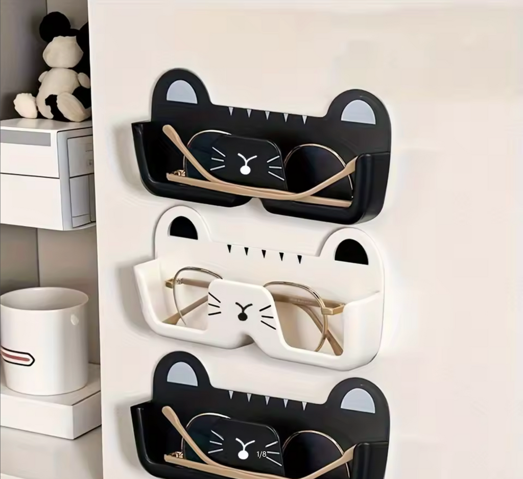 Wall-Mounted Glasses Storage Holder Bedside Bathroom Sunglasses Display Props Creative Cat Shape Glasses Frame Jewelry Box