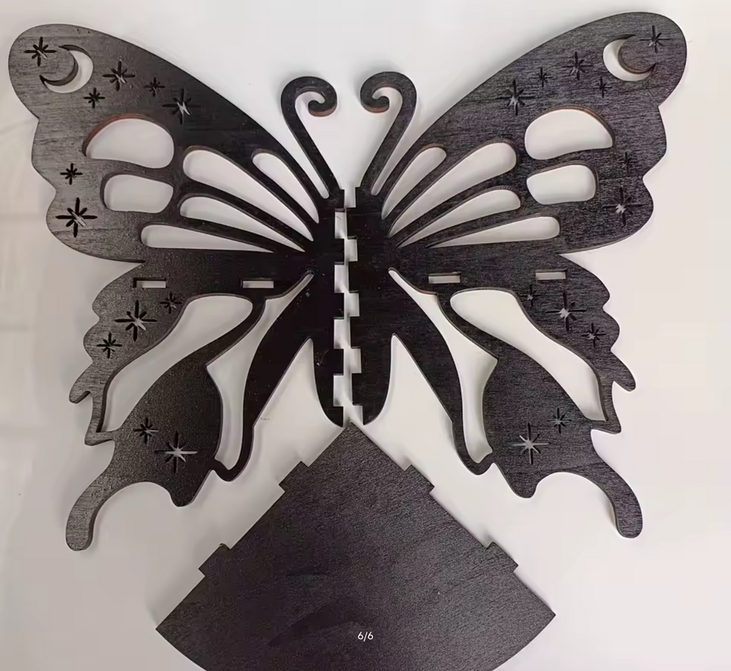 Butterfly Wall Decoration Hanging Wooden Skeleton Candle Holder Shelf Decorative Shelf Home Decorations