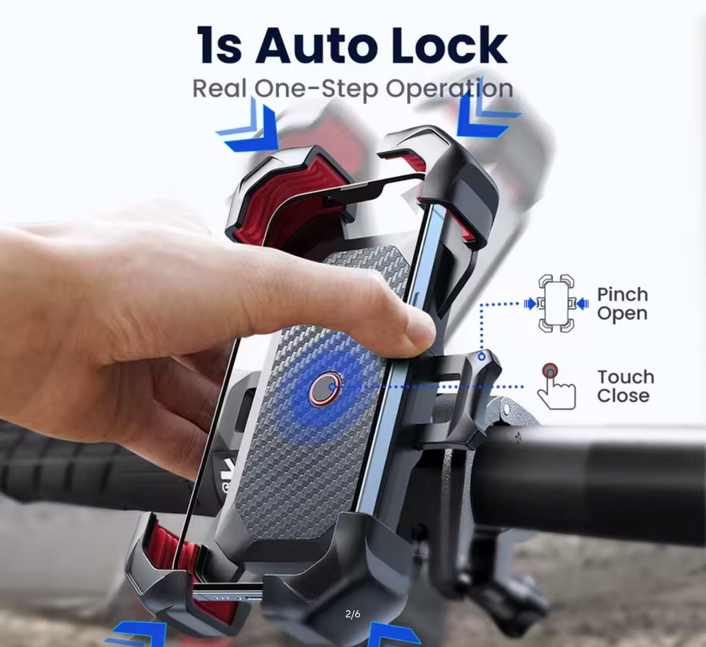 Joyroom Bike Phone Holder 360° View Universal Bicycle Phone Holder for 4.7-7 inch Mobile Phone Stand Shockproof Bracket GPS Clip