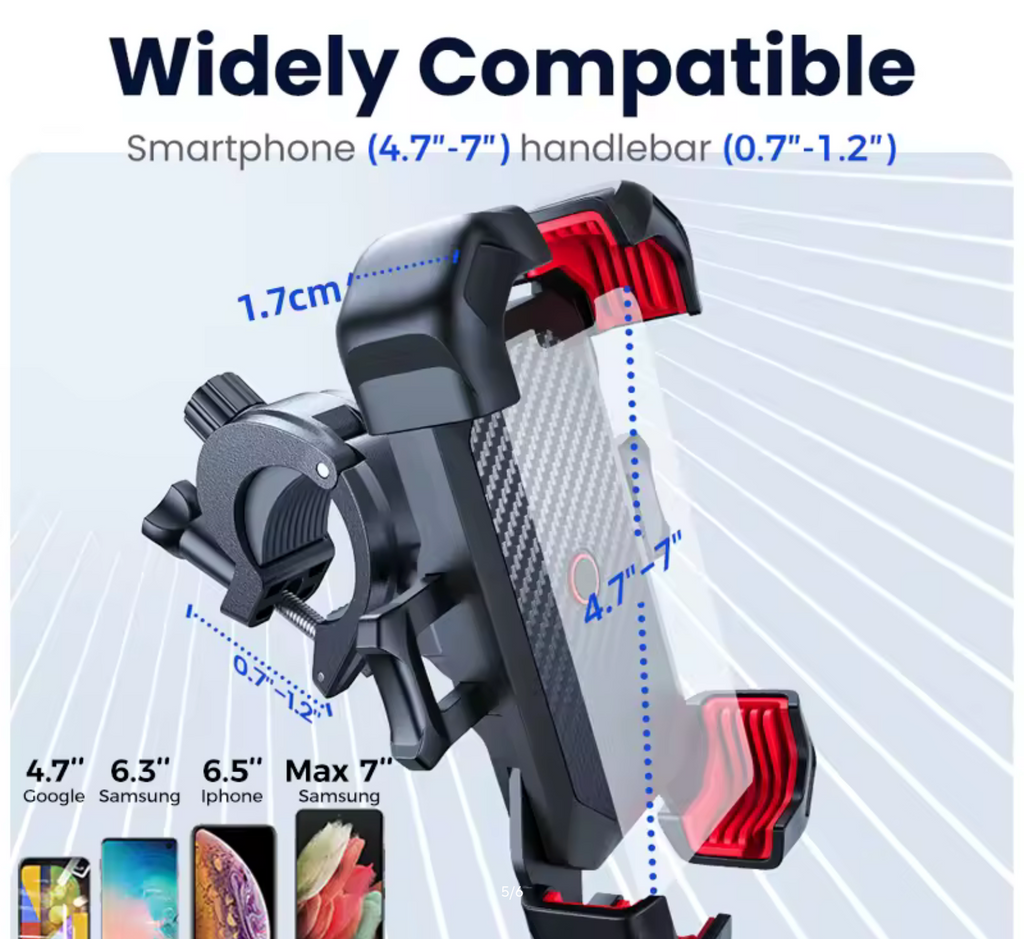 Joyroom Bike Phone Holder 360° View Universal Bicycle Phone Holder for 4.7-7 inch Mobile Phone Stand Shockproof Bracket GPS Clip