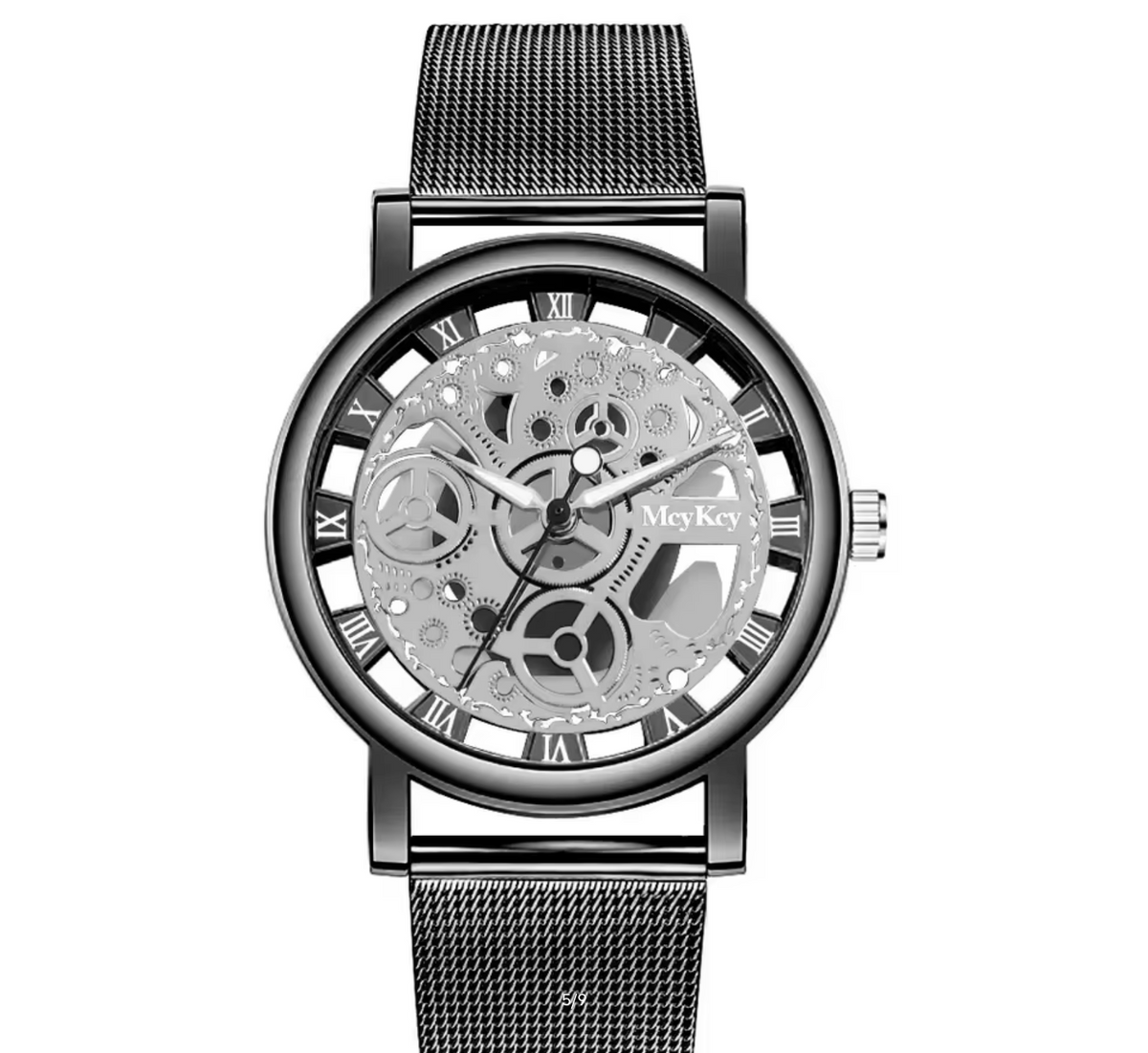 Fashion Top Women Hollow Skeleton Faux Mechanical Watch Ladies Metal Mesh Quartz Wrist Watch