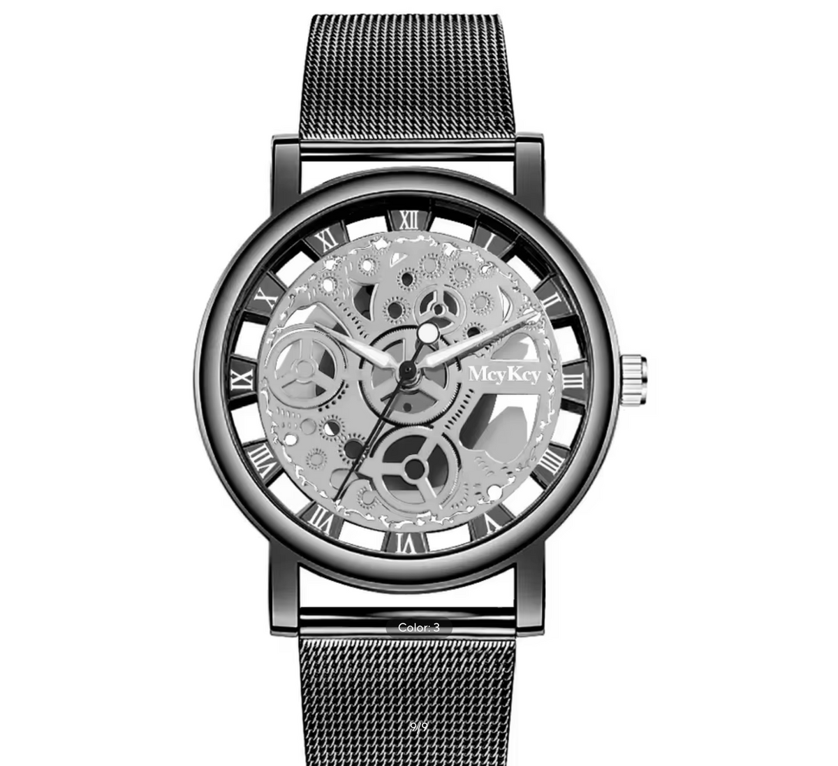 Fashion Top Women Hollow Skeleton Faux Mechanical Watch Ladies Metal Mesh Quartz Wrist Watch