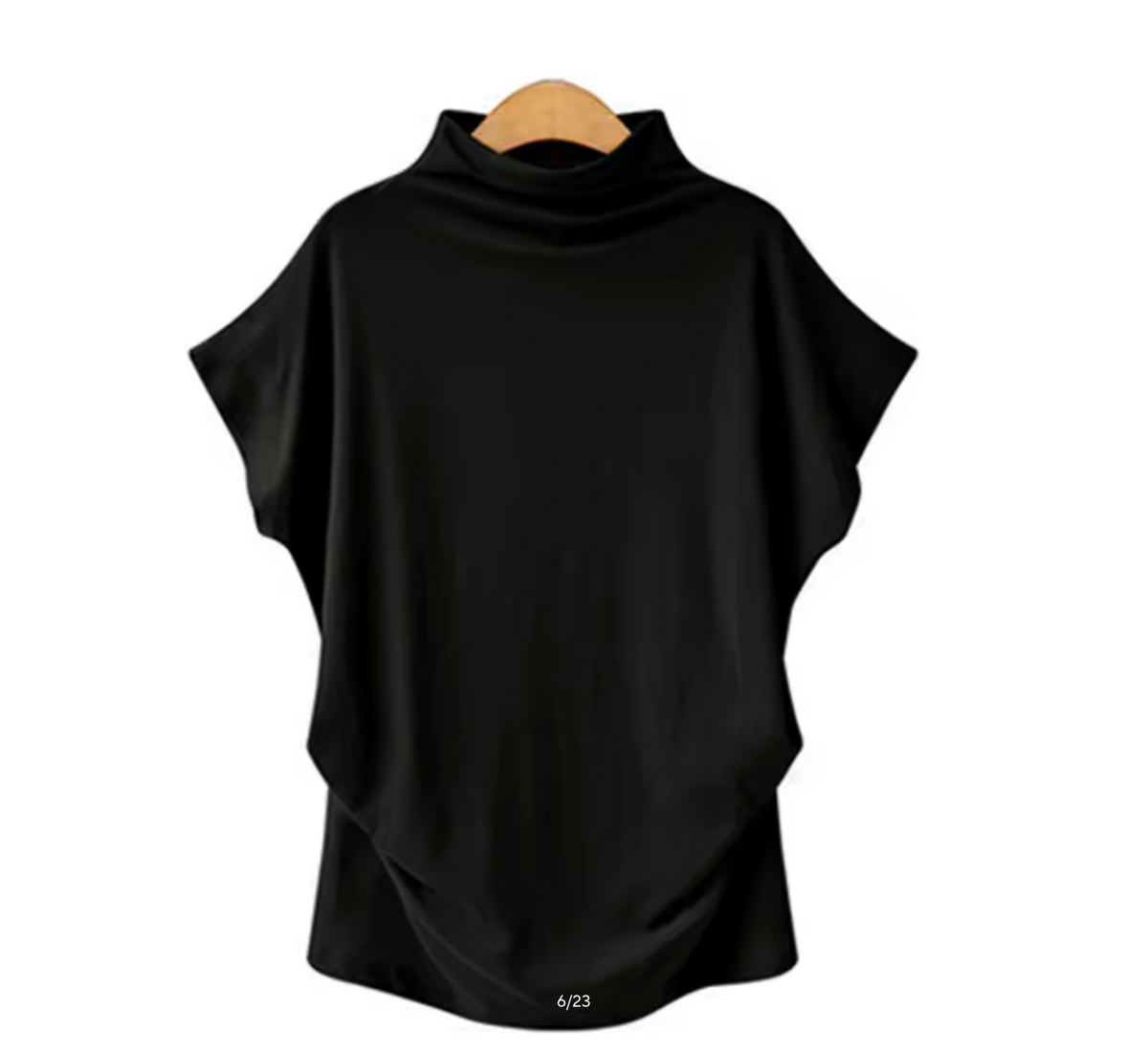 European High Neck Short Sleeve T-Shirt - Women Casual Basic Summer Top