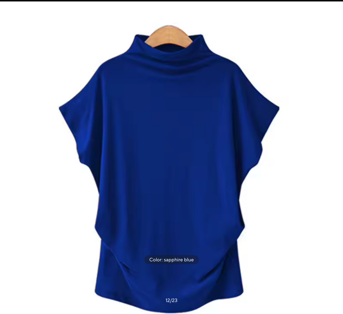 European High Neck Short Sleeve T-Shirt - Women Casual Basic Summer Top