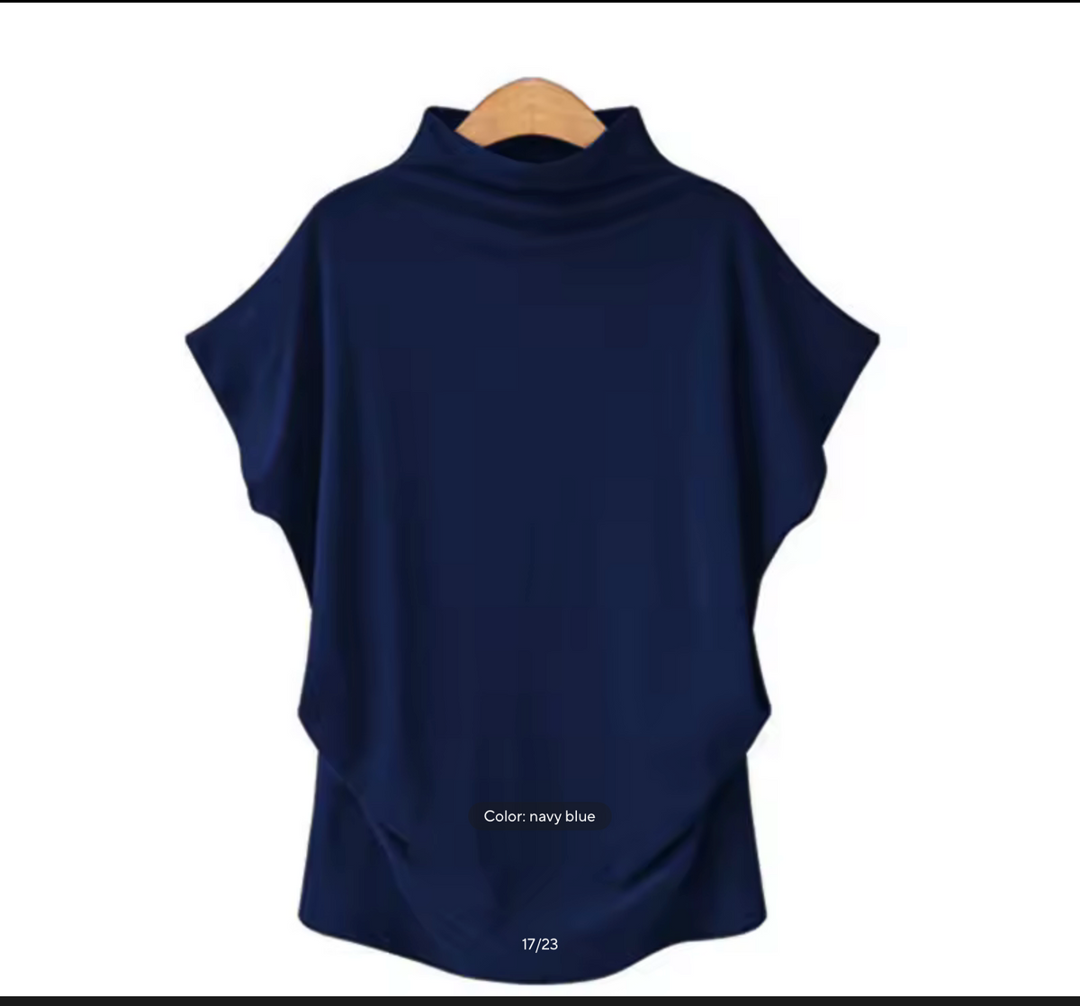 European High Neck Short Sleeve T-Shirt - Women Casual Basic Summer Top